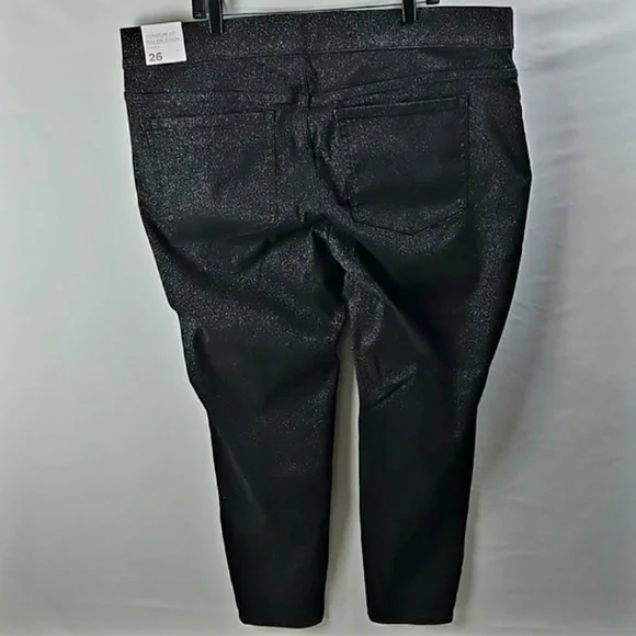 Lane Bryant Womens Glittery Black Pull On Pants Sz 26 NWT - Picture 4 of 9